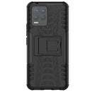 For OPPO Realme 8 / 8 Pro Tire Texture Shockproof TPU+PC Protective Case with Holder(Black)