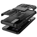 For OPPO Realme 8 / 8 Pro Tire Texture Shockproof TPU+PC Protective Case with Holder(Black)