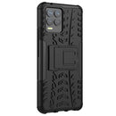 For OPPO Realme 8 / 8 Pro Tire Texture Shockproof TPU+PC Protective Case with Holder(Black)