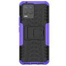 For OPPO Realme 8 / 8 Pro Tire Texture Shockproof TPU+PC Protective Case with Holder(Purple)