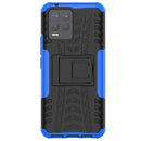 For OPPO Realme 8 / 8 Pro Tire Texture Shockproof TPU+PC Protective Case with Holder(Blue)