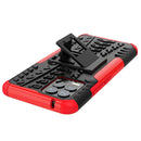 For OPPO Realme 8 / 8 Pro Tire Texture Shockproof TPU+PC Protective Case with Holder(Red)