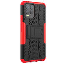 For OPPO Realme 8 / 8 Pro Tire Texture Shockproof TPU+PC Protective Case with Holder(Red)