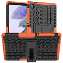 For Samsung Galaxy Tab A7 Lite Tire Texture Shockproof TPU+PC Protective Case with Holder(Orange)