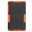 For Samsung Galaxy Tab A7 Lite Tire Texture Shockproof TPU+PC Protective Case with Holder(Orange)