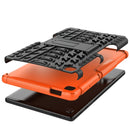For Samsung Galaxy Tab A7 Lite Tire Texture Shockproof TPU+PC Protective Case with Holder(Orange)
