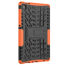 For Samsung Galaxy Tab A7 Lite Tire Texture Shockproof TPU+PC Protective Case with Holder(Orange)