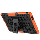 For Samsung Galaxy Tab A7 Lite Tire Texture Shockproof TPU+PC Protective Case with Holder(Orange)