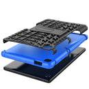 For Samsung Galaxy Tab A7 Lite Tire Texture Shockproof TPU+PC Protective Case with Holder(Blue)