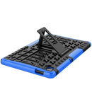 For Samsung Galaxy Tab A7 Lite Tire Texture Shockproof TPU+PC Protective Case with Holder(Blue)