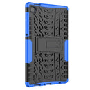 For Samsung Galaxy Tab A7 Lite Tire Texture Shockproof TPU+PC Protective Case with Holder(Blue)