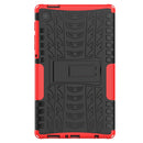For Samsung Galaxy Tab A7 Lite Tire Texture Shockproof TPU+PC Protective Case with Holder(Red)