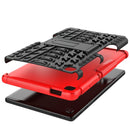 For Samsung Galaxy Tab A7 Lite Tire Texture Shockproof TPU+PC Protective Case with Holder(Red)