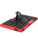 For Samsung Galaxy Tab A7 Lite Tire Texture Shockproof TPU+PC Protective Case with Holder(Red)