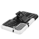 For Samsung Galaxy S21 FE Tire Texture Shockproof TPU+PC Protective Case with Holder(White)