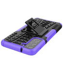 For Samsung Galaxy S21 FE Tire Texture Shockproof TPU+PC Protective Case with Holder(Purple)