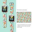 Silicone Printing Integrated Watch Case Watch Band For Apple Watch Series 7 45mm / & 6 & SE & 5 & 4 44mm(Yellow Rose)