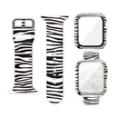Silicone Printing Integrated Watch Case Watch Band For Apple Watch Series 7 45mm / & 6 & SE & 5 & 4 44mm(Zebra)