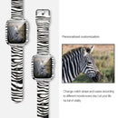 Silicone Printing Integrated Watch Case Watch Band For Apple Watch Series 7 45mm / & 6 & SE & 5 & 4 44mm(Zebra)