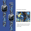 Silicone Printing Integrated Watch Case Watch Band For Apple Watch Series 7 45mm / & 6 & SE & 5 & 4 44mm(Blue Space)