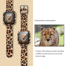 Silicone Printing Integrated Watch Case Watch Band For Apple Watch Series 7 45mm / & 6 & SE & 5 & 4 44mm(Black Leopard)