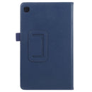 For Samsung Galaxy Tab A7 Lite T220 / T225 Litchi Texture Solid Color Horizontal Flip Leather Case with Holder & Pen Slot(Blue)