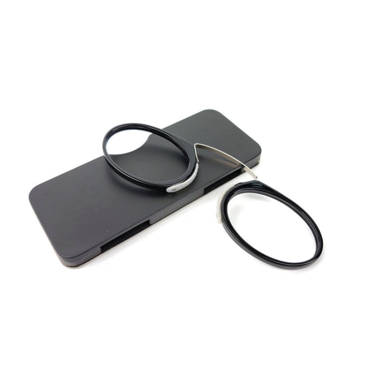 Mini Clip Nose Style Presbyopic Glasses without Temples, Positive Diopters:+2.00(Black)
