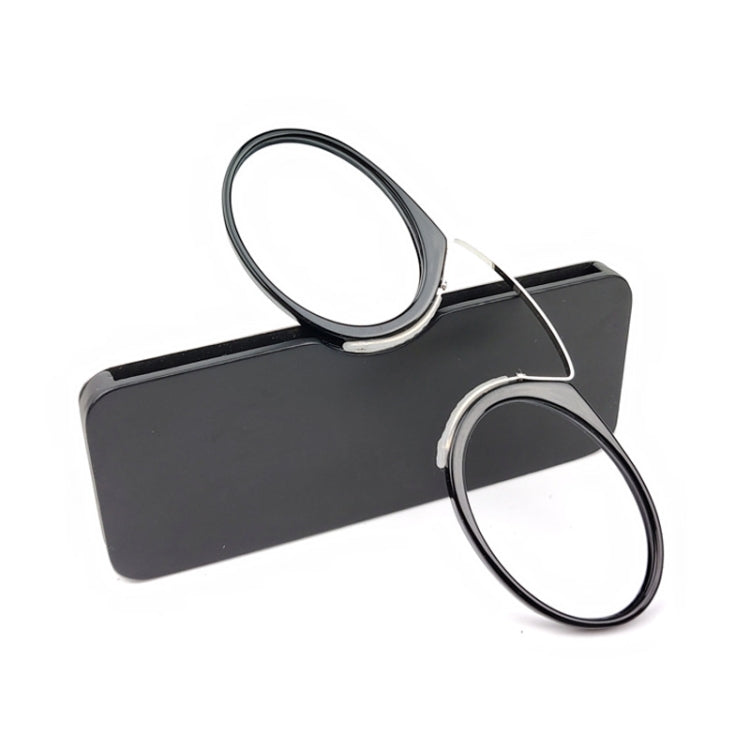 Mini Clip Nose Style Presbyopic Glasses without Temples, Positive Diopters:+2.00(Black)