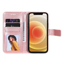 For OPPO A93 5G / A74 5G / A54 5G 7-petal Flowers Embossing Pattern Horizontal Flip PU Leather Case with Holder & Card Slots & Wallet & Photo Frame(Rose Gold)