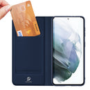 For Samsung Galaxy S21 FE DUX DUCIS Skin Pro Series Horizontal Flip PU + TPU Leather Case with Holder & Card Slots(Blue)