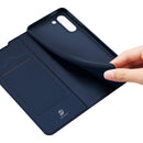 For Samsung Galaxy S21 FE DUX DUCIS Skin Pro Series Horizontal Flip PU + TPU Leather Case with Holder & Card Slots(Blue)