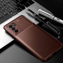 For OPPO Reno6 Pro 5G Carbon Fiber Texture Shockproof TPU Case(Brown)