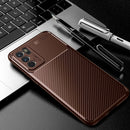 For OPPO Reno6 5G Carbon Fiber Texture Shockproof TPU Case(Brown)