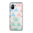 For Xiaomi Mi 11 Lite Plating Splicing Gilding TPU Protective Case(Blue White Green Pink)