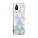 For Xiaomi Mi 11 Lite Plating Splicing Gilding TPU Protective Case(Blue White Green Pink)
