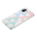 For Xiaomi Mi 11 Lite Plating Splicing Gilding TPU Protective Case(Blue White Green Pink)