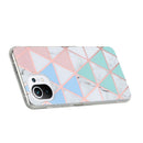 For Xiaomi Mi 11 Lite Plating Splicing Gilding TPU Protective Case(Blue White Green Pink)
