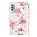 For Samsung Galaxy A32 4G 3D Pattern Horizontal Flip PU Leather Case with Holder & Card Slots & Wallet(Rose Flower)
