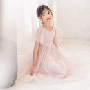 A22101 Girls Summer Star Mesh Princess Dress, Appropriate Height:170cm(Pink)