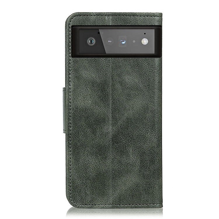For Google Pixel 6 Mirren Crazy Horse Texture Horizontal Flip Leather Case with Holder & Card Slots & Wallet(Dark Green)