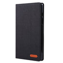 For Samsung Galaxy Tab A7 Lite 8.7 T220 / T225 Horizontal Flip TPU + Fabric PU Leather Protective Case with Name Card Clip(Black)