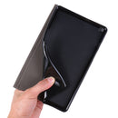 For Samsung Galaxy Tab A7 Lite 8.7 T220 / T225 Horizontal Flip TPU + Fabric PU Leather Protective Case with Name Card Clip(Black)