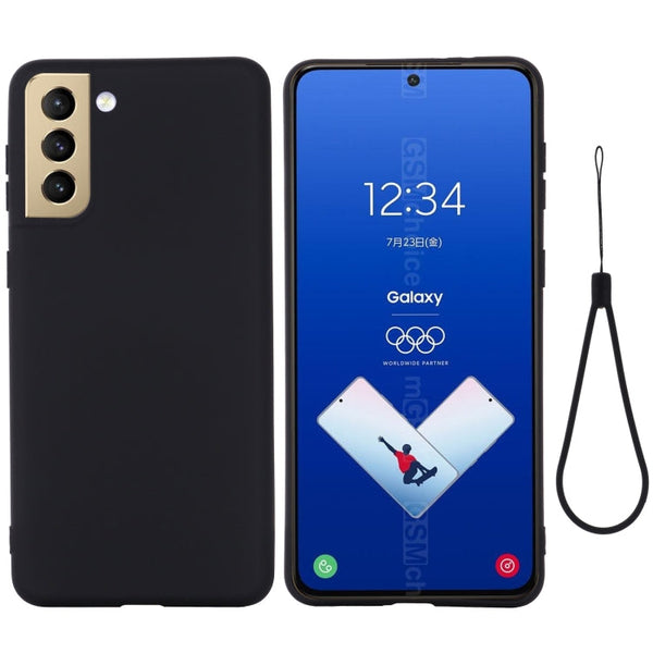 For Samsung Galaxy S21 FE 5G Pure Color Liquid Silicone Shockproof Full Coverage Case(Black)
