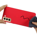 For Samsung Galaxy S21 FE 5G Pure Color Liquid Silicone Shockproof Full Coverage Case(Red)