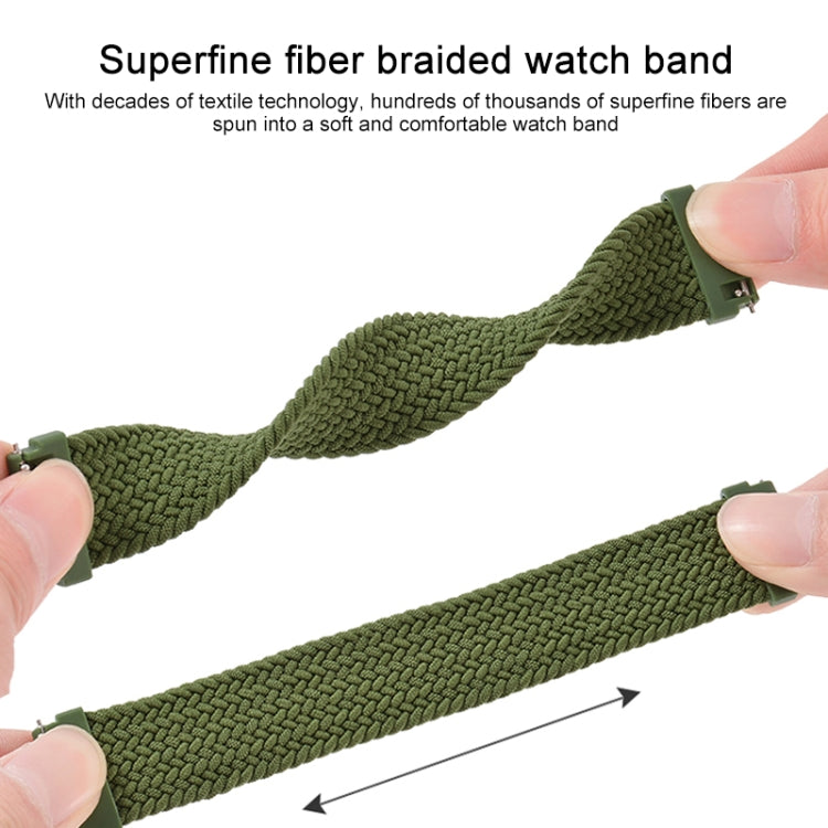 For Huawei Watch 3 / 3 Pro Adjustable Nylon Braided Elasticity Watch Band, Size:135mm(Blue White)
