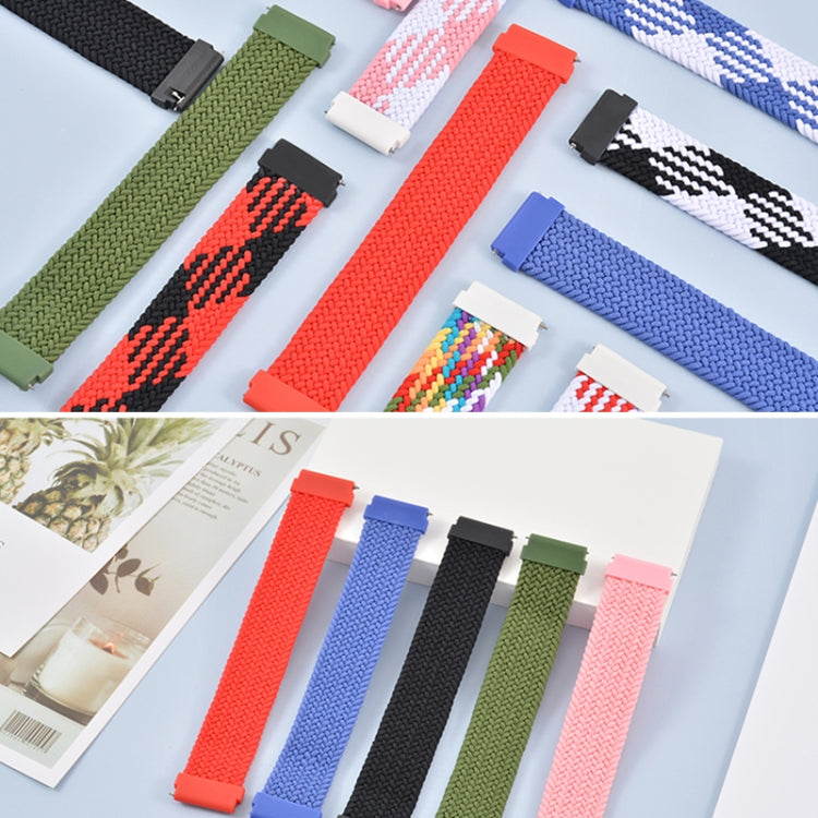 For Huawei Watch 3 / 3 Pro Adjustable Nylon Braided Elasticity Watch Band, Size:135mm(Red White)