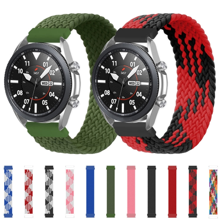 For Huawei Watch 3 / 3 Pro Adjustable Nylon Braided Elasticity Watch Band, Size:135mm(Blue White)