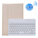 A220 Splittable Bluetooth Keyboard Leather Tablet Case for Samsung Galaxy Tab A7 Lite 8.7 T220 / T225, with Holder & Elastic Band Function(Gold)