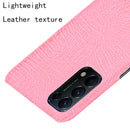 For OPPO Reno5 5G / Find X3 Lite Shockproof Crocodile Texture PC + PU Case(Pink)