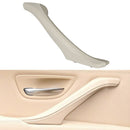 Car Leather Right Side Inner Door Handle Assembly 51417225854 for BMW 5 Series F10 / F18 2011-2017(Creamy-white)